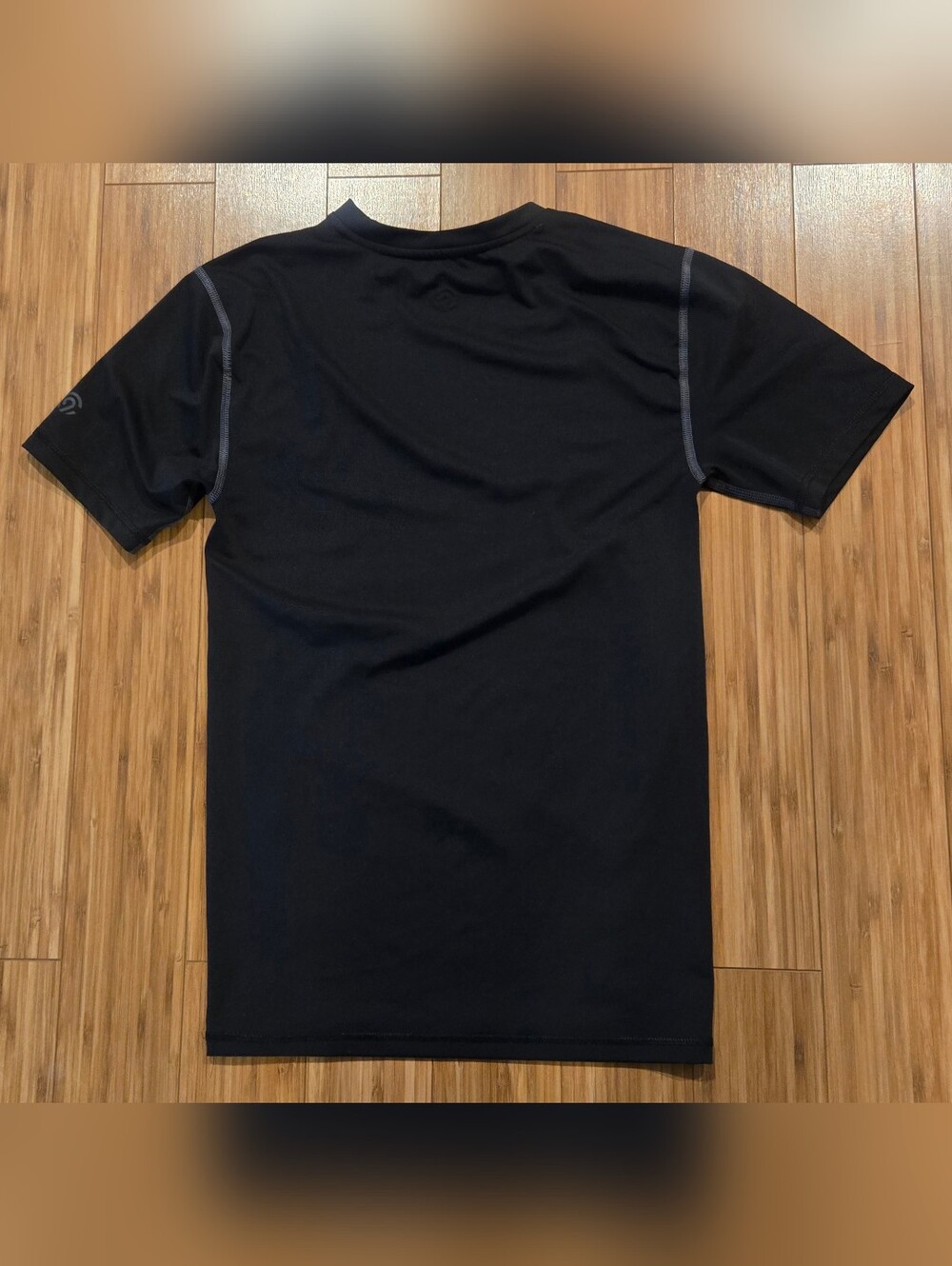 Champion Black Short Sleeve Athletic Tee with Contrast Stitching - Picture 5 of 8